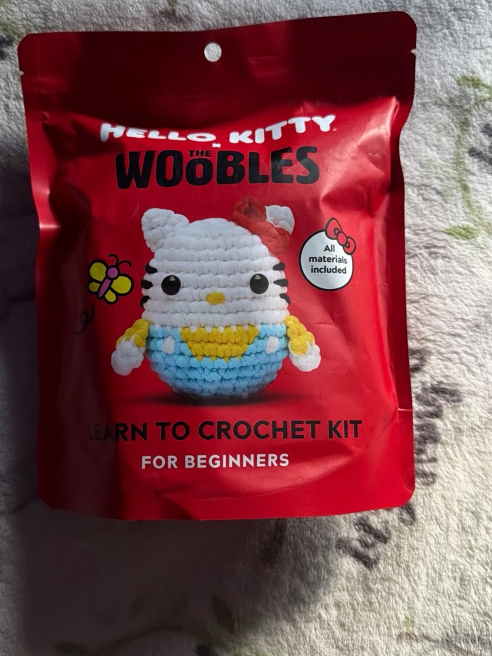 Hello Kitty Crochet Kit - Red, White, Blue, Yellow